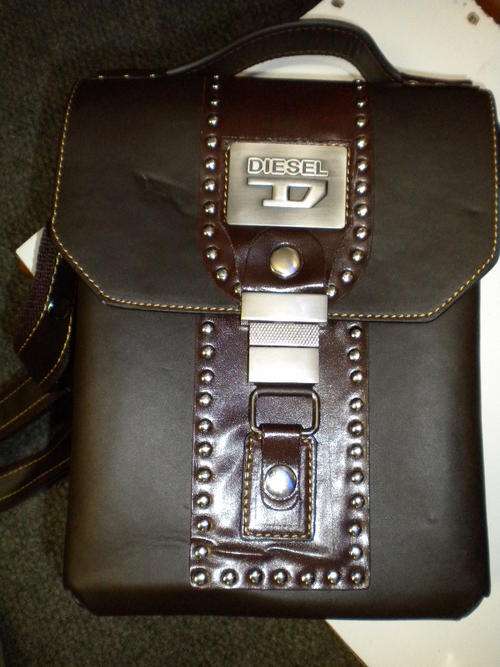 men genuine leather diesel shoulder bag