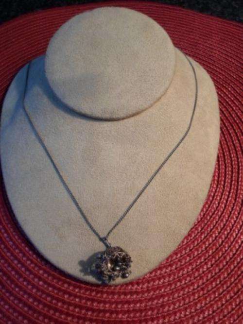 WOW!!! STUNNING STERLING SILVER FILIGREE PENDANT + NECKLACE