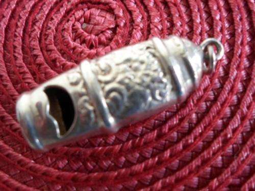 LOVELY!!! ANTIQUE STERLING SILVER WHISTLE CIRCA 1890's