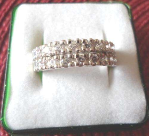 WOW!! 2 X BEAUTIFUL STERLING SILVER & CUBIC ZIRCONIA RINGS