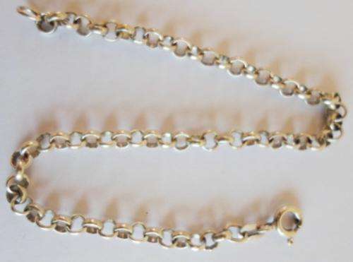 BEAUTIFUL!!! LADIES STERLING SILVER HOOP LINK BRACELET 194 X 4mm