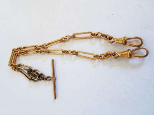 VINTAGE GOLD PLATED POCKET WATCH CHAIN