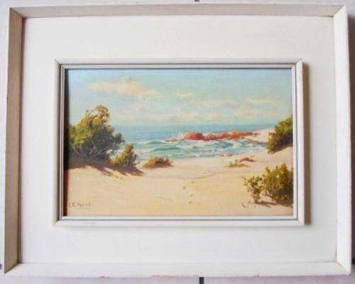 WOW! RARE EDWARD CHARLES MOORE OIL ON CANVAS BOARD TITLED "SUNNY MORNING HUWEWOOD" PE VALUE R4500