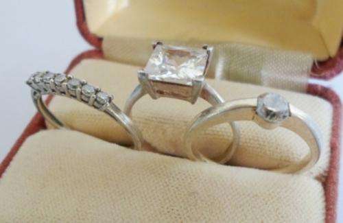 WOW!! 3 X STERLING SILVER & CZ RINGS 2 X SIZE N1/2 & 1 SIZE N