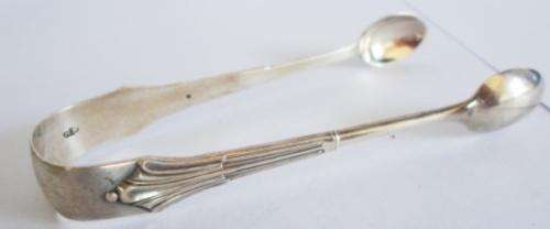 STUNNING!! 1891 LONDON SILVER SUGAR TONGS BY ROBERT STEBBINGS 28.9gr