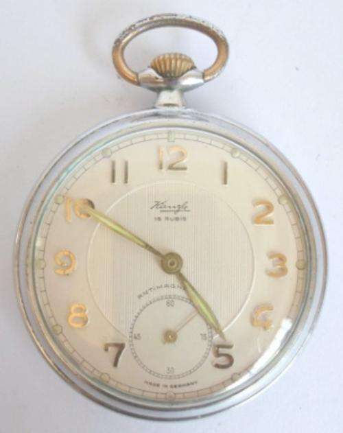WOW RARE 1940s KIENZLE ANTIMAGNETIC 15 RUBIS POCKET WATCH 100 WORKING