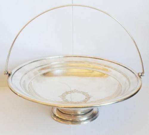 WOW!! LARGE ANTIQUE SILVER PLATED BASKET BY E. LECLERE SHEFFIELD