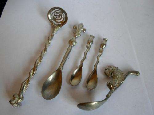 WOW!! COLLECTION OF 5 VARIOUS JENNA CLIFFORD SPOONS, WOW!! WOW!!