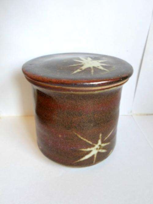 WOW!! VINTAGE HYME RABINOWITZ GLAZED POTTERY LIDDED POT GREAT CONDITION!!