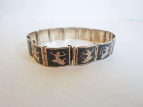 FABULOUS!! VINTAGE SIAM STERLING SILVER GODDESS BRACLET CIRCA 1930's, WOW!! 16gr