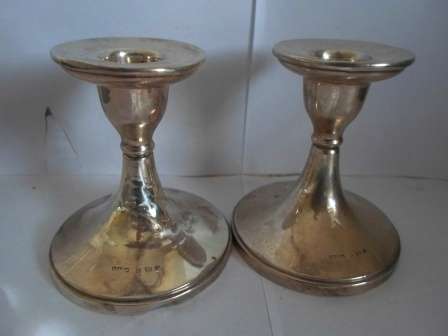 LOVELY!! 1926 BIRMINGHAM SILVER CANDLESTICKS BY S.B & S Ld 297,6gr WOW!!