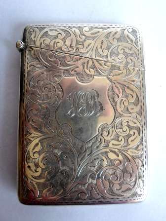 WOW!! EXQUISITE 1903 BIRMINGHAM SILVER CARD CASE BY C.L & S 53g  WOW!! WOW!!