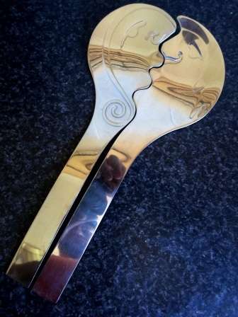 WOW!! CARROL BOYES LOVERS SALAD SERVERS AMAZING CONDITION!! WOW!! WOW!!