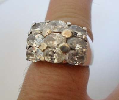WOW!! SPECTACULAR STERLING SILVER & MULTIPLE CZ RING 7g WOW!! WOW!!