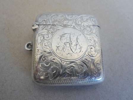 WOW!! LOVELY!! 1902 BIRMINGHAM SILVER VESTA CASE BY WILLIAM ADAMS 27,4g WOW!! WOW!!
