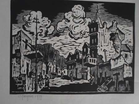 WOW!! GREGOIRE BOONZAIER 1979 DISTRICT SIX LINOCUT 305 X 230mm WOW!!