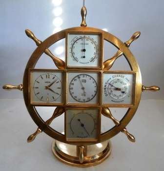 WOW!! VINTAGE 1930's SWISS ANGELUS BRASS CLOCK WEATHER STATION, WORKING!! VALUE R8500 WOW!!
