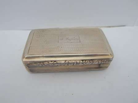 WOW!! GEORGIAN 1828 BIRMINGHAM SILVER SNUFF BOX  54.6g NEEDS REPAIR LOVELY PIECE  WOW!! WOW!!