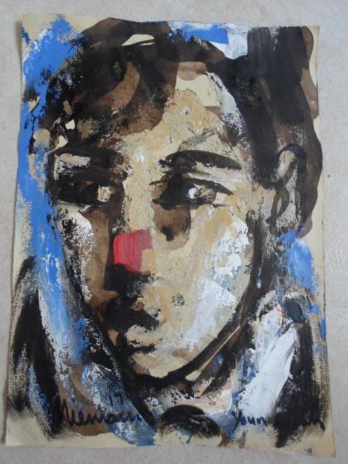 WOW!! INVESTMENT!! HENNIE NIEMANN SNR OIL ON PAPER  "YOUNG CLOWN" 230 X 165mm  VALUE R8500!!