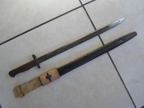 WOW!! SANDERSON 1907 WW1 BAYONET WITH SCABBARD EXCELLENT CONDITION!! WOW!! WOW!!!