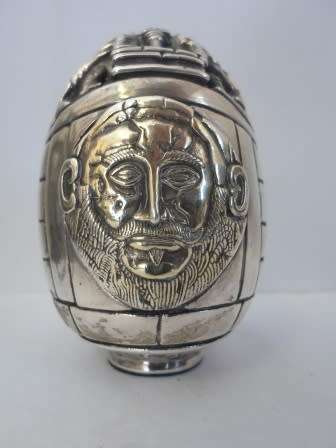 EXQUISITE!! VINTAGE HIGHLY DETAILED GREEK 999 SILVER EGG WHAT A STUNNER!! WOW!!