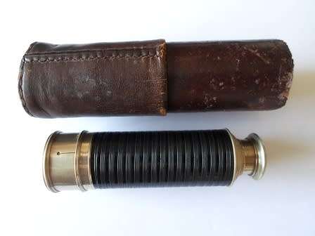 RARE 19th CENTURY J.P CUTTS SUTTON & SON ADJUSTABLE TUBE SHIPS TELESCOPE WITH CASE CIRCA 1880's