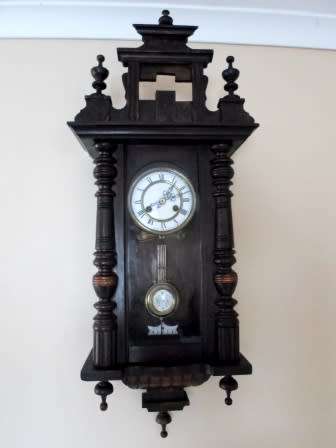 WOW!! STUNNING H.A.C VIENNA WALL CLOCK, 930 X 330 X 180mm CIRCA 1910,  100% WORKING!! VALUE R5500