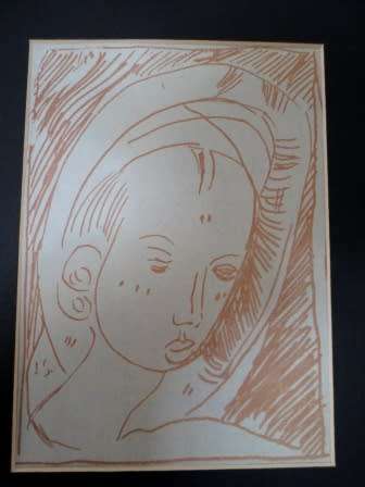 LAST CHANCE!! IRMA STERN SEPIA COLOUR INK CHRISTMAS CARD LITHOGRAPH VALUE R10,000 WOW!! WOW!!