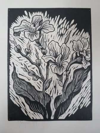 WOW!! GREGOIRE BOONZAIER 1979 "FLOWERS" LINOCUT 305 X 230mm VALUE R5500 WOW!!