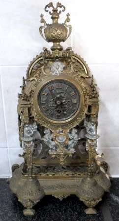 WOW!! SPECTACULAR LARGE ORNATE BRASS MANTEL CLOCK, 500 X 340 X 140mm 100% WORKING!! VALUE R5500