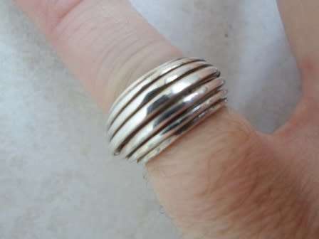 WOW!! FABULOUS STERLING SILVER LAYERED RING 8,8g  SIZE L1/2  WOW!!