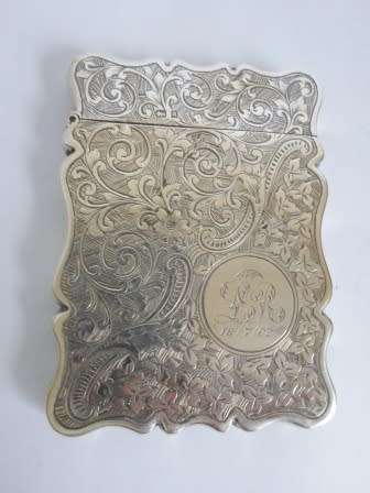 WOW!! EXQUISITE 1900 BIRMINGHAM SILVER CARD CASE WITH STUNNING DETAIL, BY C.L   59,2g   WOW!!