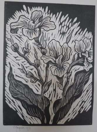WOW!! GREGOIRE BOONZAIER 1979 "FLOWERS" LINOCUT 305 X 230mm VALUE R5500 WOW!!