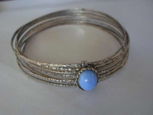 WOW!! MAGNIFICENT VINTAGE STERLING SILVER 7 IN 1 BANGLE 19,2g  AMAZING PIECE!! WOW!