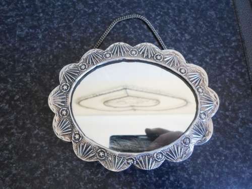 SPECTACULAR! VINTAGE TURKISH BEDO 900 SILVER WALL MIRROR WITH STUNNING DESIGN VALUE R2500 WOW!!