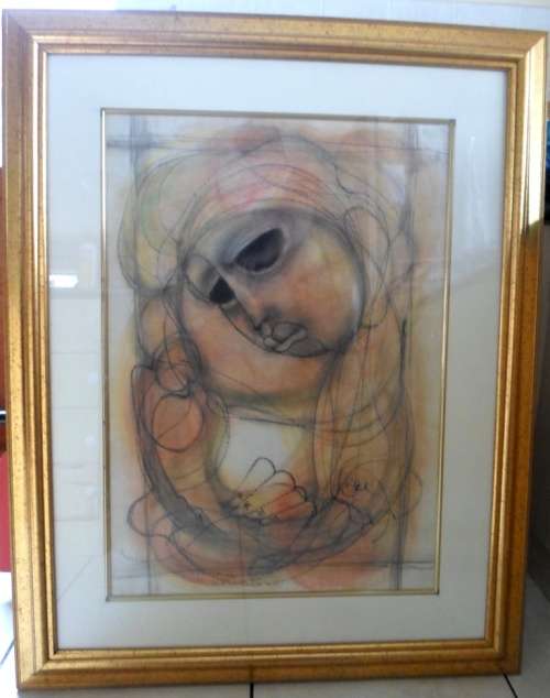 GORGEOUS!! LARGE BEN MACALA "WOMAN" MIXED MEDIA  900 X 630mm !! VALUE R6500