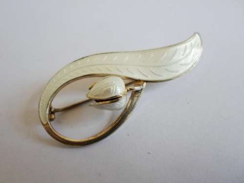 WOW!! STUNNING VINTAGE AKSEL HOLMSEN NORWAY STERLING SILVER ENAMEL BROOCH CIRCA 1930's  6,5g WOW!!