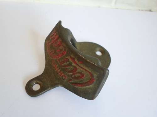 WOW!! RARE ORIGINAL ANTIQUE BRONZE COCA COLA WALL MOUNT BOTTLE OPENER WOW!!