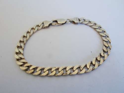 QUALITY!! THICK ITALIAN STERLING SILVER BRACELET 17,6g  215 X 6 X 1,5mm WOW!!