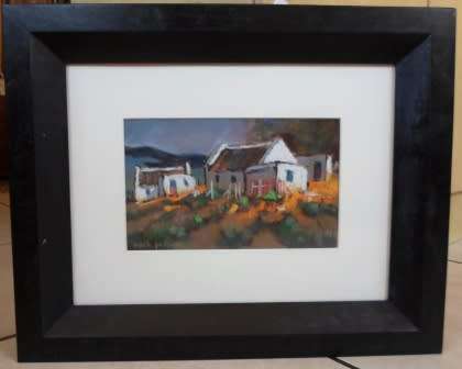 STUNNING!! MARC POISSON PASTEL ON PAPER OF FARM COTTAGES 250 X 160mm VALUE R3500 WOW!!