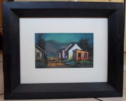 STUNNING!! MARC POISSON PASTEL ON PAPER OF FARM COTTAGES 250 X 160mm VALUE R3500 WOW!!