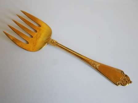 FABERGE!!! YES I SAID FABERGE IMPERIAL RUSSIAN GILDED SILVER ASPARAGUS FORK 45,1g VALUE R8950 WOW!!