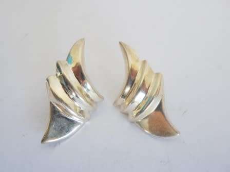 LOVELY!! LARGE VINTAGE STERLING SILVER EARRINGS  3,7g WOW!! WOW!!!