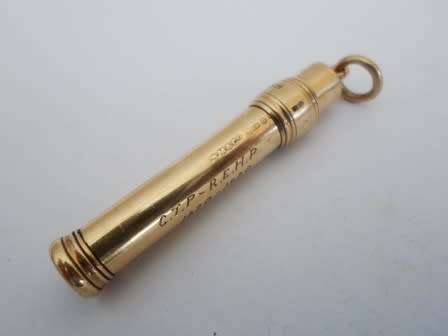 RARE!! 1919 LONDON 9ct GOLD PROPELLING FOB PENCIL BY SAMPSON MORDAN & CO   9,3g VALUE R3950 WOW!