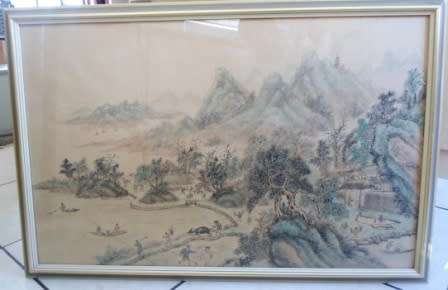 WOW!! HUGE EARLY 20TH CENTURY CHINESE PAINTING ON SILK CIRCA 1900-1910   900 X 570mm VALUE R8500