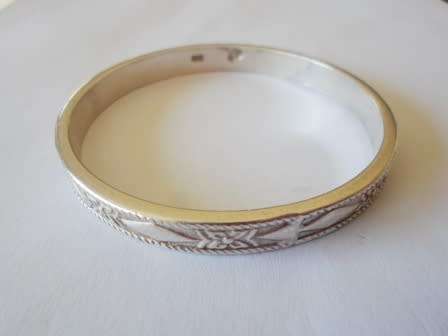 BEAUTIFUL!! HEAVY VINTAGE KABWE STERLING SILVER BANGLE FROM ZAMBIA 39,0g  AMAZING PIECE WOW!!