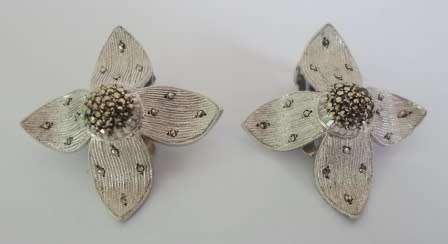 WOW!! RARE! ART DECO THEODORE FAHRNER STERLING SILVER & MARCASITE EARRINGS   10,5g VALUE R4950 WOW!!