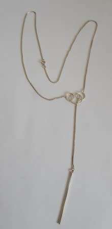 WOW!! GORGEOUS STERLING SILVER CHAIN WITH HOOP & BAR DETAIL 505 X 1mm  5,7g WOW!!