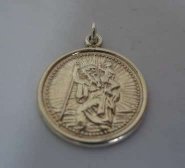 WOW!! VINTAGE STERLING SILVER ST CHRISTOPHER PENDANT 4,3g BEAUTIFUL PIECE!!