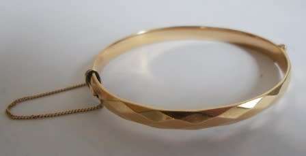 STUNNING!! VINTAGE L.W&C 9ct GOLD BRONZE CORE LAGARMIC CLIP BANGLE 14,7g WOW!! WOW!!